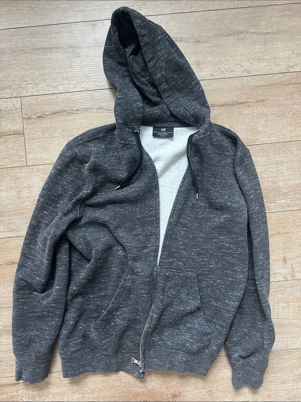 H&M Men's Dark Heather Gray Zip-Up Hoodie